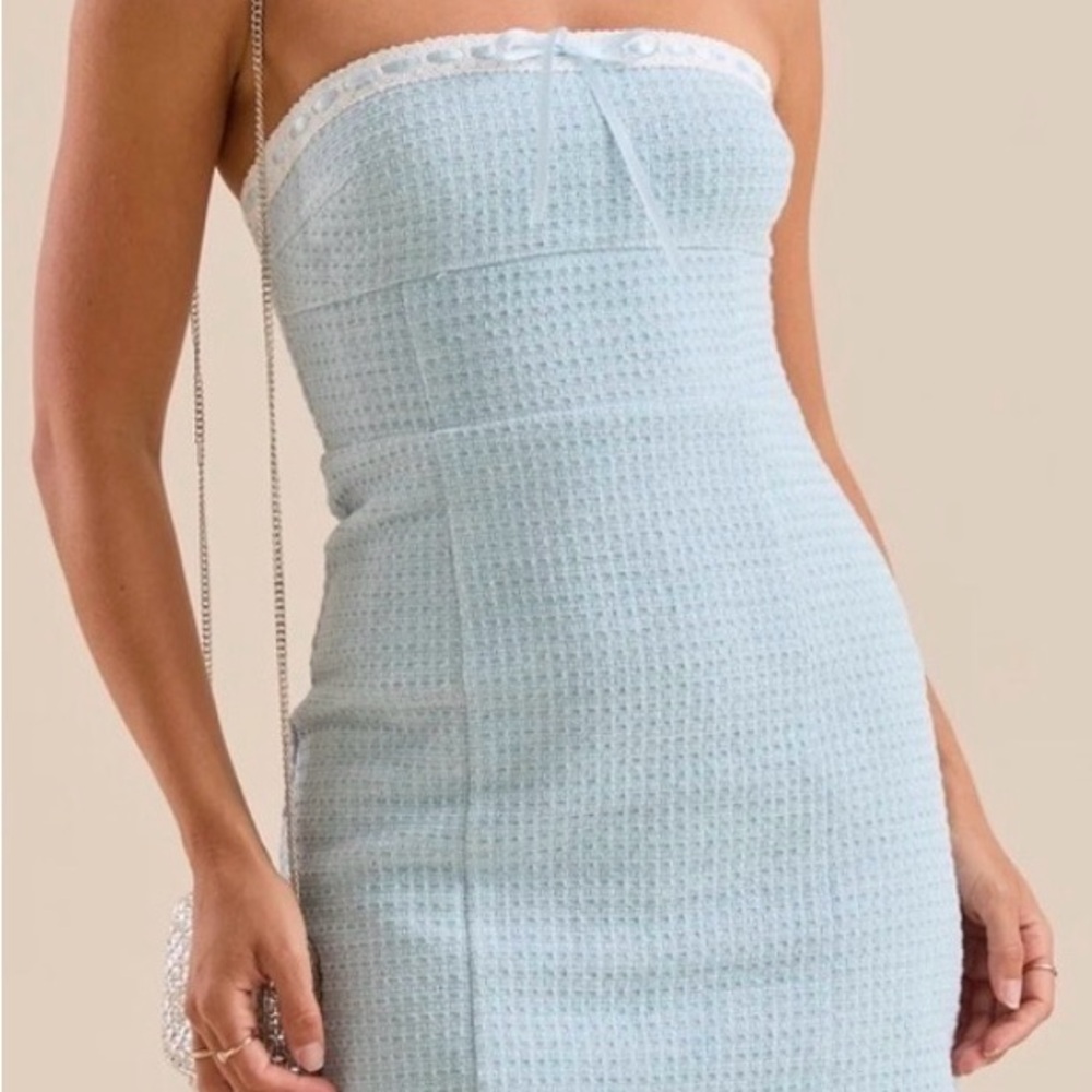 Altar'd State Strapless Light Blue Dress